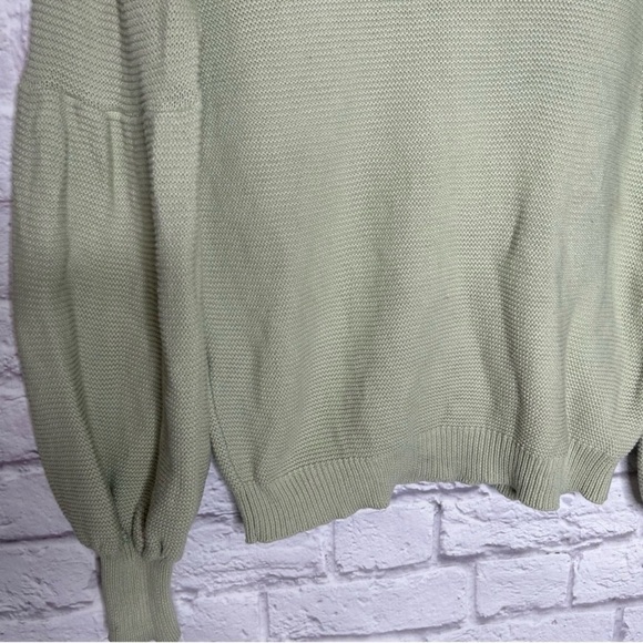SABO Sage Green Balloon Sleeve Crewneck Sweater - Picture 4 of 9
